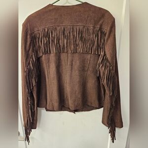 NWT - Lane Bryant Faux Suede Brown Stretch Western Jacket - Size 18/20